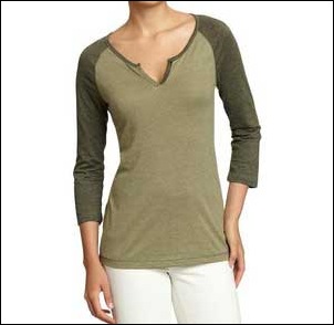 Base ball tees for a sporty look Base ball tees for a sporty look