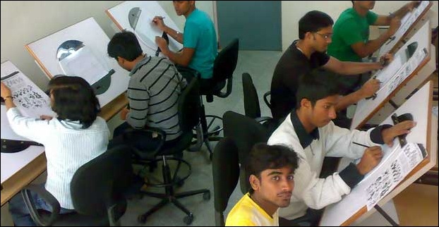 An view of an animation training Institute in India