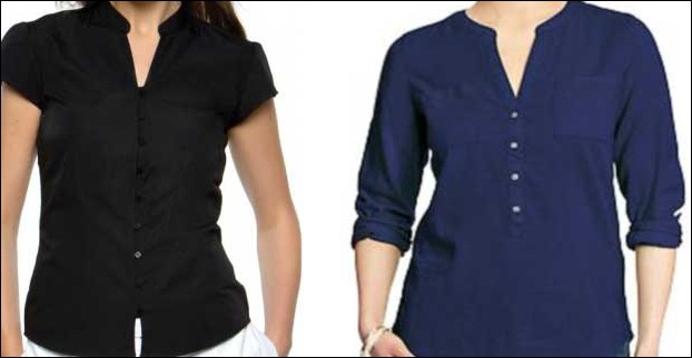 Split neck shirt blouses reflects carefree attitude