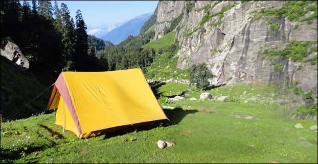Camping is a popular activity on the bank of beas river.