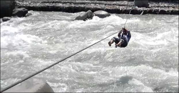 River Crossing Adventure Sports at bank of Beas in Manali