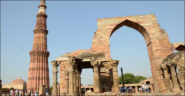 The famous Qutab Minar is just some foot steps away from the metro station