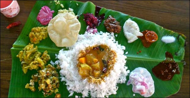 Sadhya dish of kerala has 24 items with some desserts