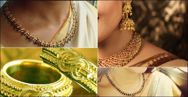 Kerala's traditional gold ornaments like Paaalakka ,Naagapadam ,Poothaali  etc are also typical buy