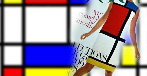 Mondrian style on cover page of the Vogue in the year 1965