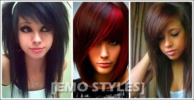 Emo style haircut has basically 3 main styles