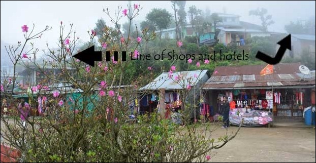Infront of Mirik lake there are some hotels to stay and shops to buy local stuff