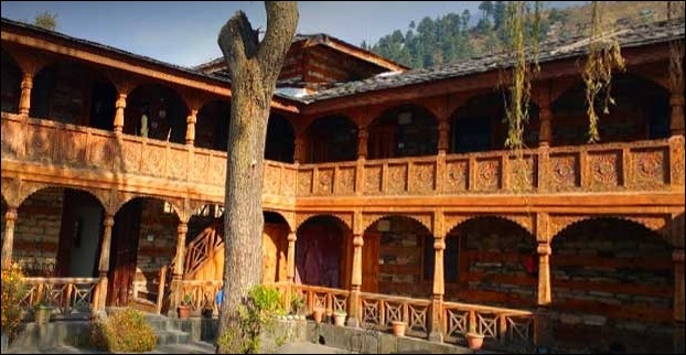 21 Kilometers of Manali , a tourist place - Naggar Castle , is a typical example of Kath-khuni style of Himachal