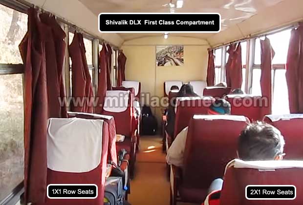 Seating Layout inside Kalka-Shimla Shivalik Deluxe