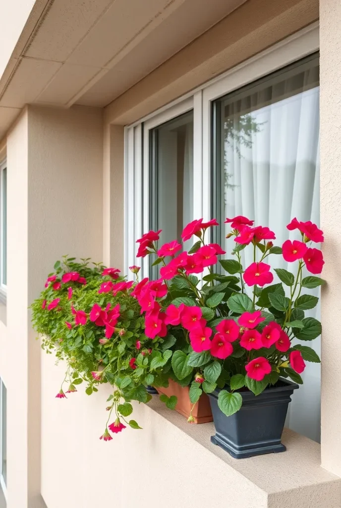 Geraniums are excellent balcony plant ideas